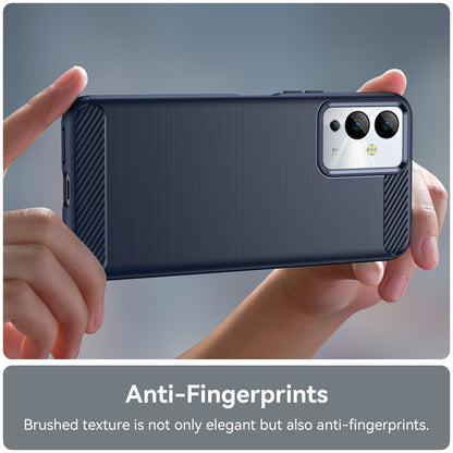 For Infinix Note 12i Phone Case, Carbon Fiber Texture Soft TPU Brushed Surface Protective Cover