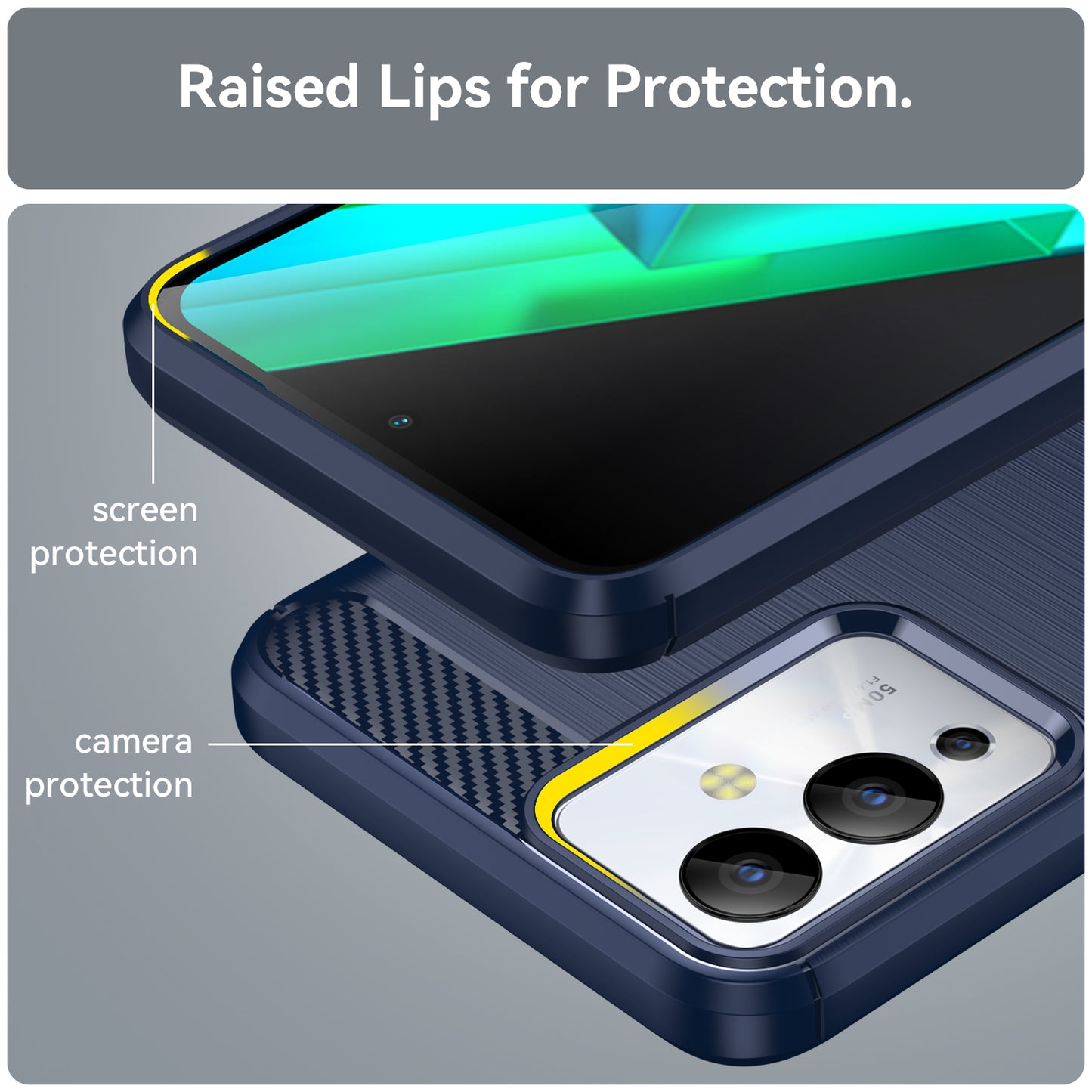 For Infinix Note 12i Phone Case, Carbon Fiber Texture Soft TPU Brushed Surface Protective Cover