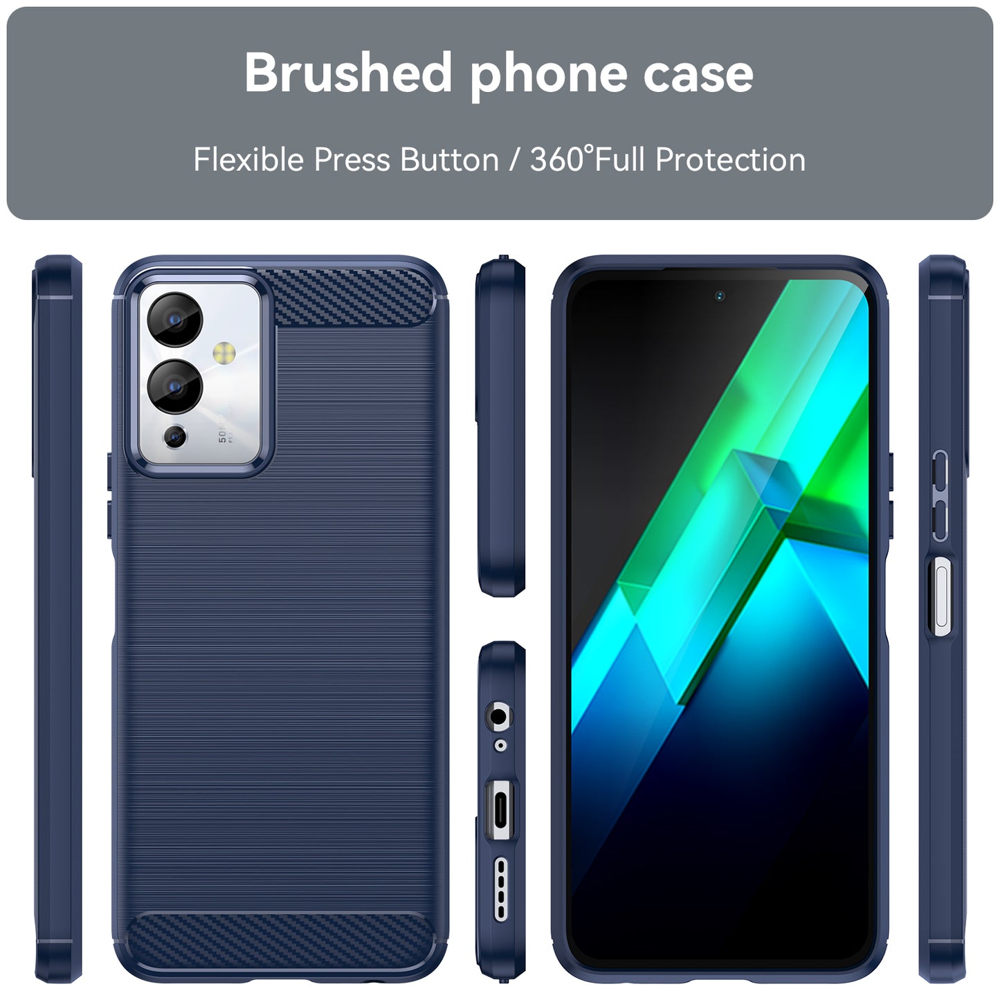 For Infinix Note 12i Phone Case, Carbon Fiber Texture Soft TPU Brushed Surface Protective Cover