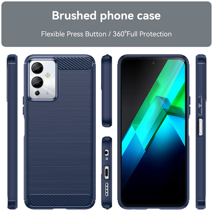 For Infinix Note 12i Phone Case, Carbon Fiber Texture Soft TPU Brushed Surface Protective Cover