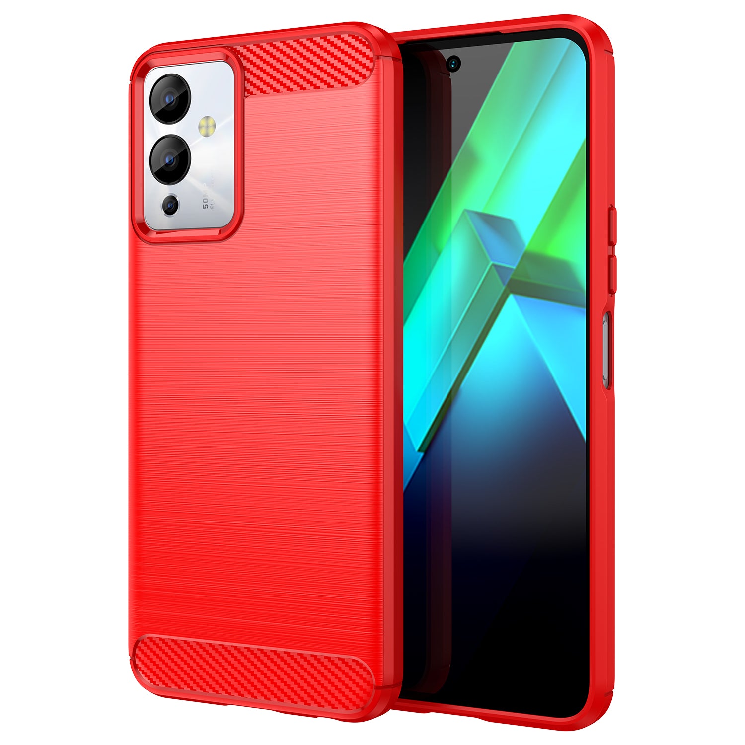 For Infinix Note 12i Phone Case, Carbon Fiber Texture Soft TPU Brushed Surface Protective Cover