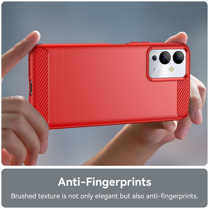 For Infinix Note 12i Phone Case, Carbon Fiber Texture Soft TPU Brushed Surface Protective Cover