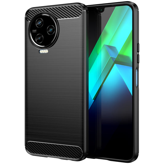 For Infinix Note 12 Pro 4G Carbon Fiber Texture Phone Case Shock-absorbing TPU Brushed Surface Protective Cover