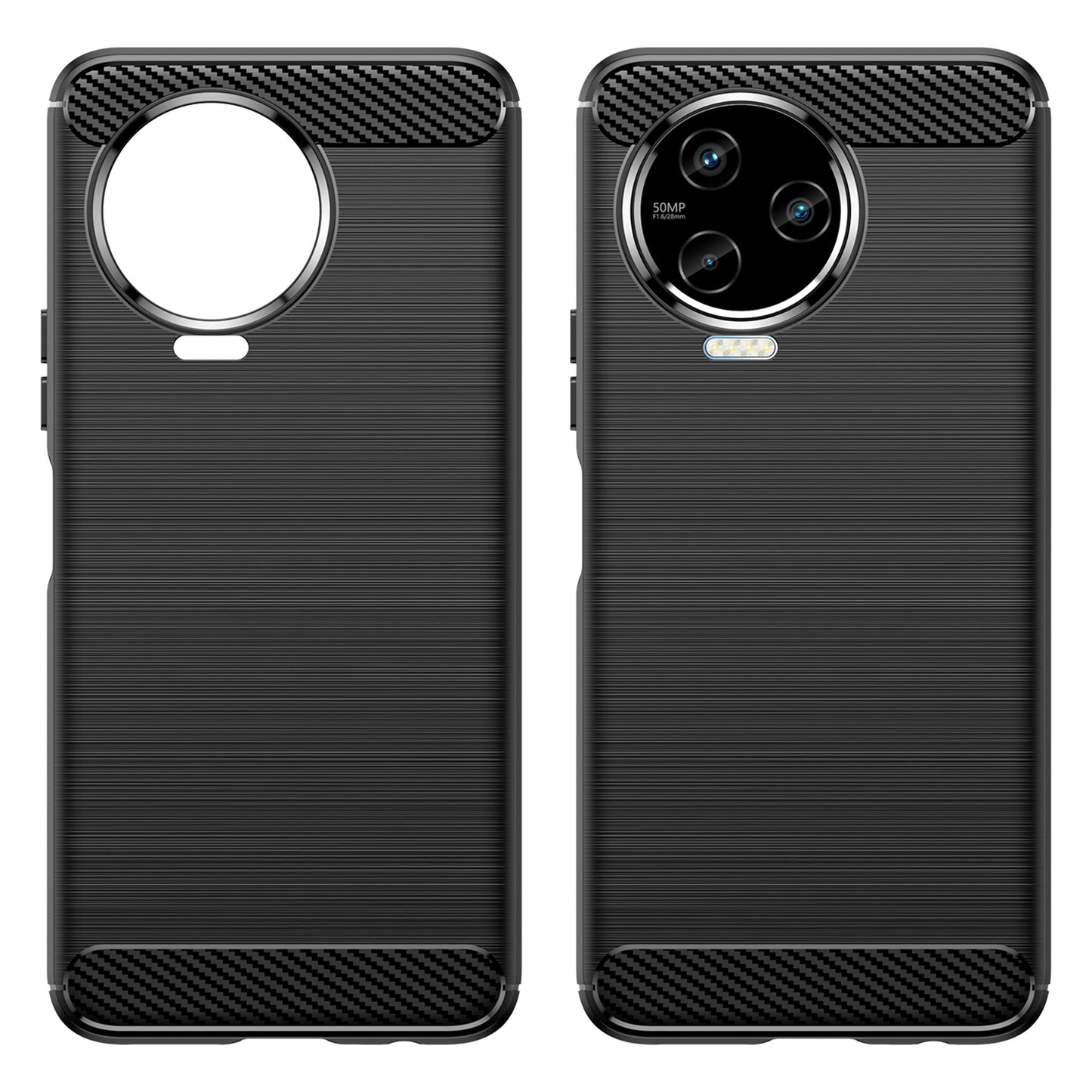 For Infinix Note 12 Pro 4G Carbon Fiber Texture Phone Case Shock-absorbing TPU Brushed Surface Protective Cover