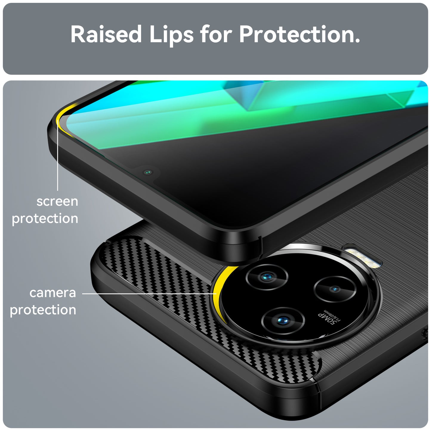 For Infinix Note 12 Pro 4G Carbon Fiber Texture Phone Case Shock-absorbing TPU Brushed Surface Protective Cover