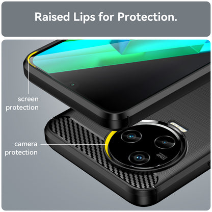 For Infinix Note 12 Pro 4G Carbon Fiber Texture Phone Case Shock-absorbing TPU Brushed Surface Protective Cover