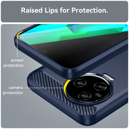 For Infinix Note 12 Pro 4G Carbon Fiber Texture Phone Case Shock-absorbing TPU Brushed Surface Protective Cover