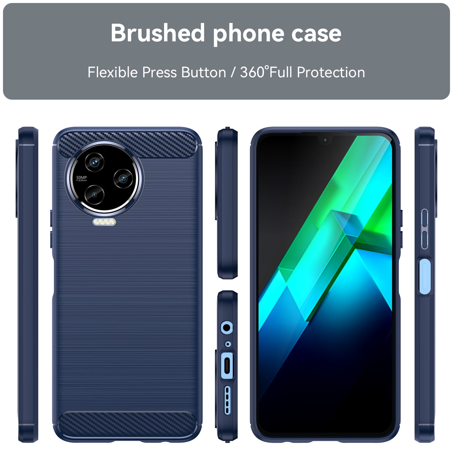For Infinix Note 12 Pro 4G Carbon Fiber Texture Phone Case Shock-absorbing TPU Brushed Surface Protective Cover