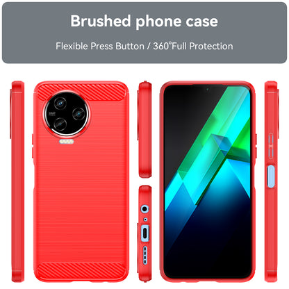 For Infinix Note 12 Pro 4G Carbon Fiber Texture Phone Case Shock-absorbing TPU Brushed Surface Protective Cover