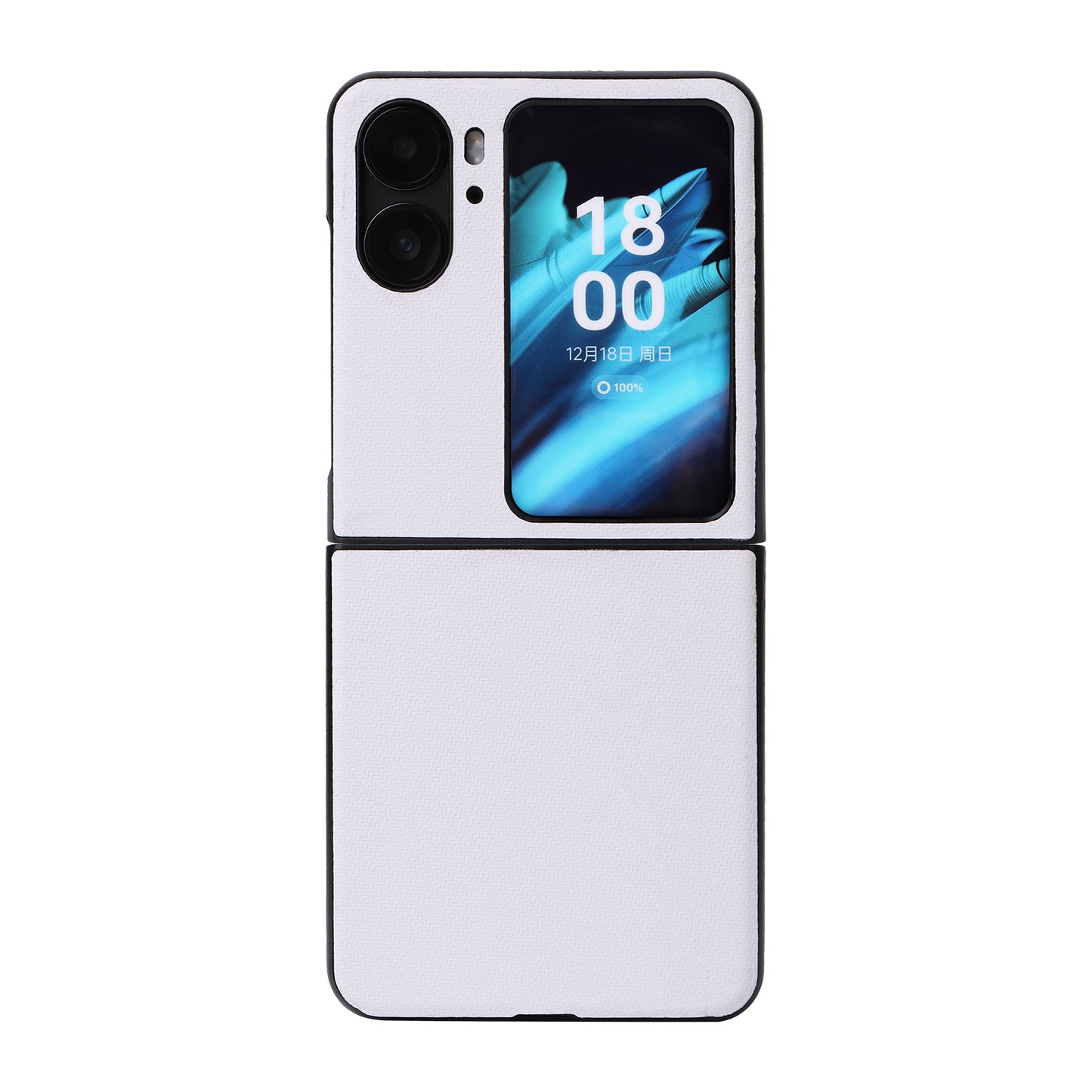 For Oppo Find N2 Flip 5G Anti-scratch Phone Back Cover PU Leather + PC Non-slip Phone Case