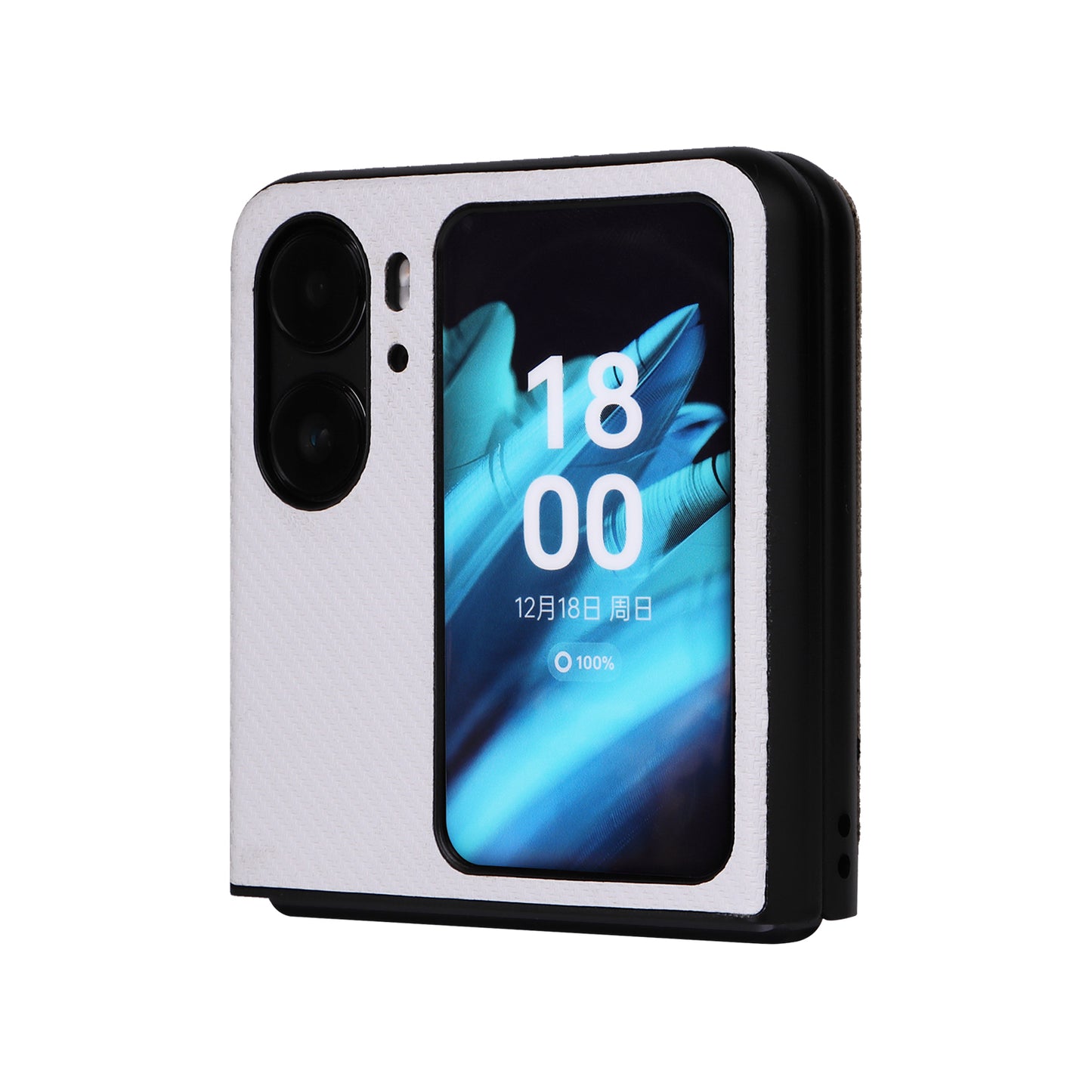 For Oppo Find N2 Flip 5G Anti-scratch Phone Back Cover PU Leather + PC Non-slip Phone Case