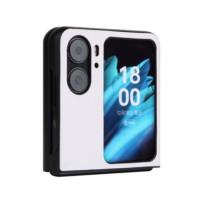 For Oppo Find N2 Flip 5G Anti-scratch Phone Back Cover PU Leather + PC Non-slip Phone Case