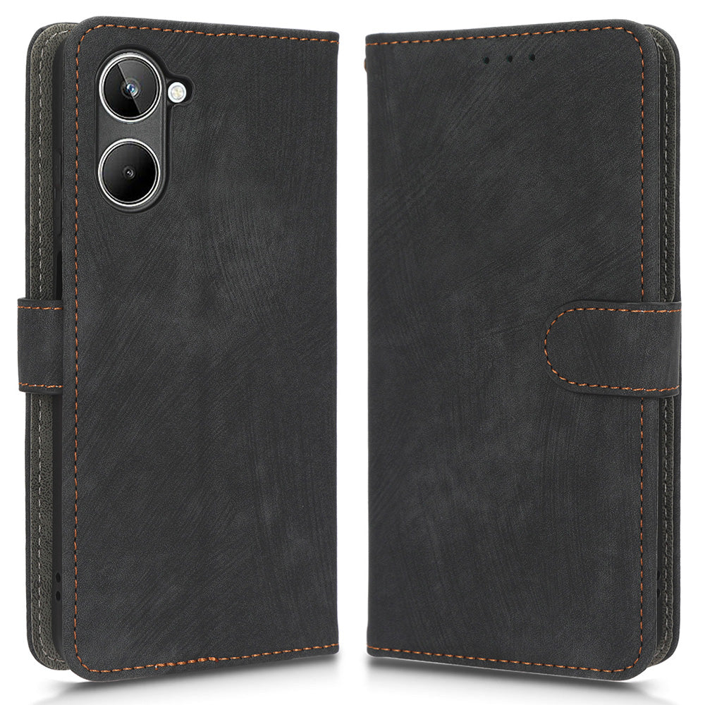 RFID Blocking Anti-scratch Phone Case For Realme 10 4G, Anti-fall Magnetic PU Leather Phone Cover with Wallet Stand