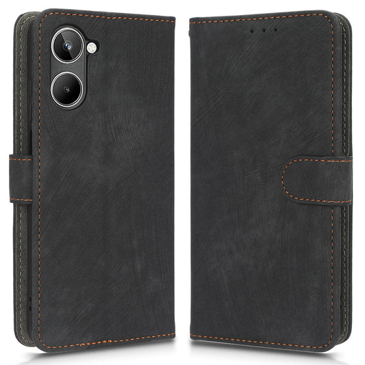 RFID Blocking Anti-scratch Phone Case For Realme 10 4G, Anti-fall Magnetic PU Leather Phone Cover with Wallet Stand