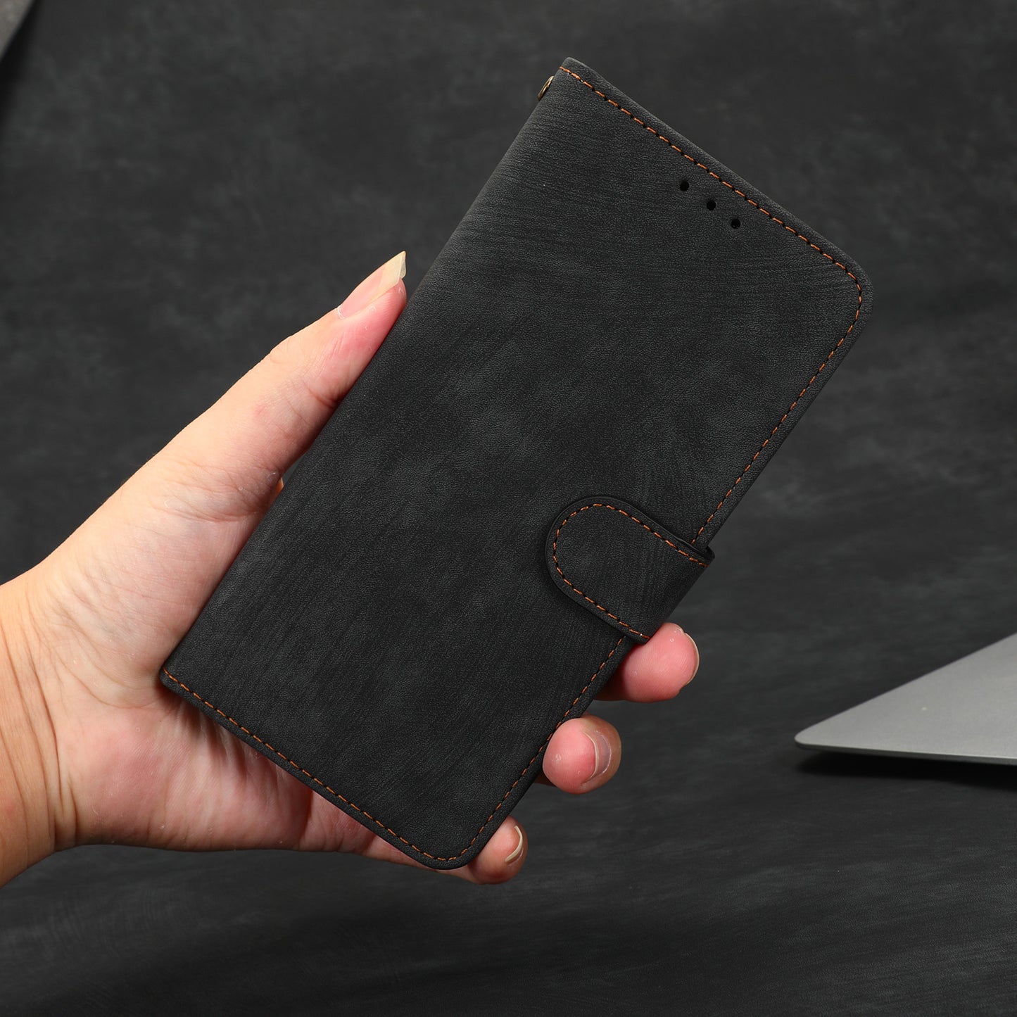 RFID Blocking Anti-scratch Phone Case For Realme 10 4G, Anti-fall Magnetic PU Leather Phone Cover with Wallet Stand