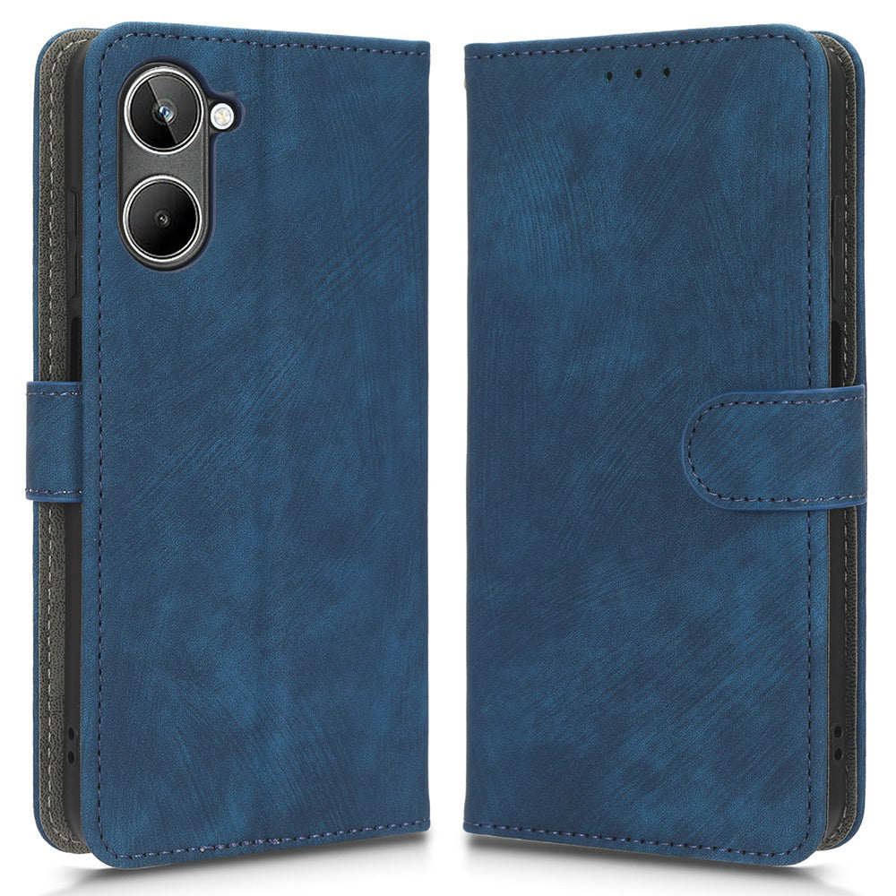 RFID Blocking Anti-scratch Phone Case For Realme 10 4G, Anti-fall Magnetic PU Leather Phone Cover with Wallet Stand