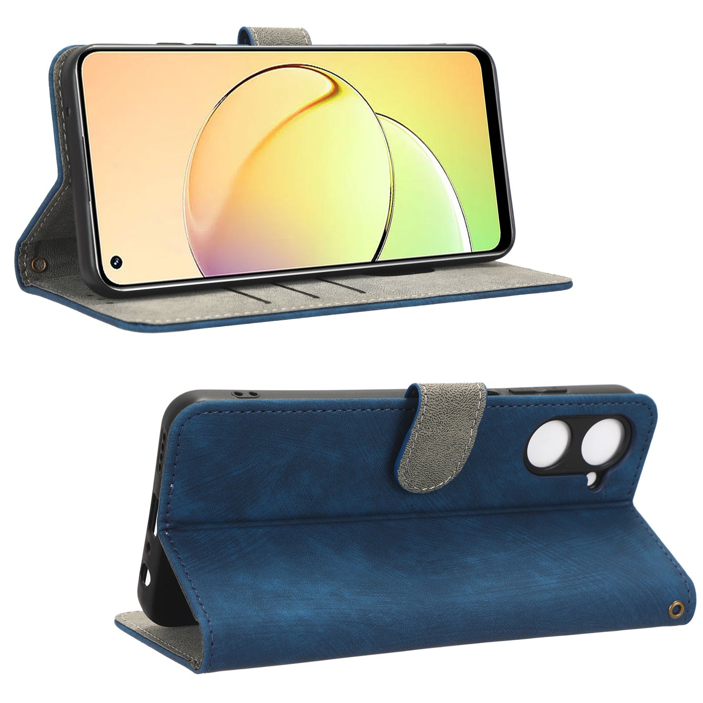 RFID Blocking Anti-scratch Phone Case For Realme 10 4G, Anti-fall Magnetic PU Leather Phone Cover with Wallet Stand