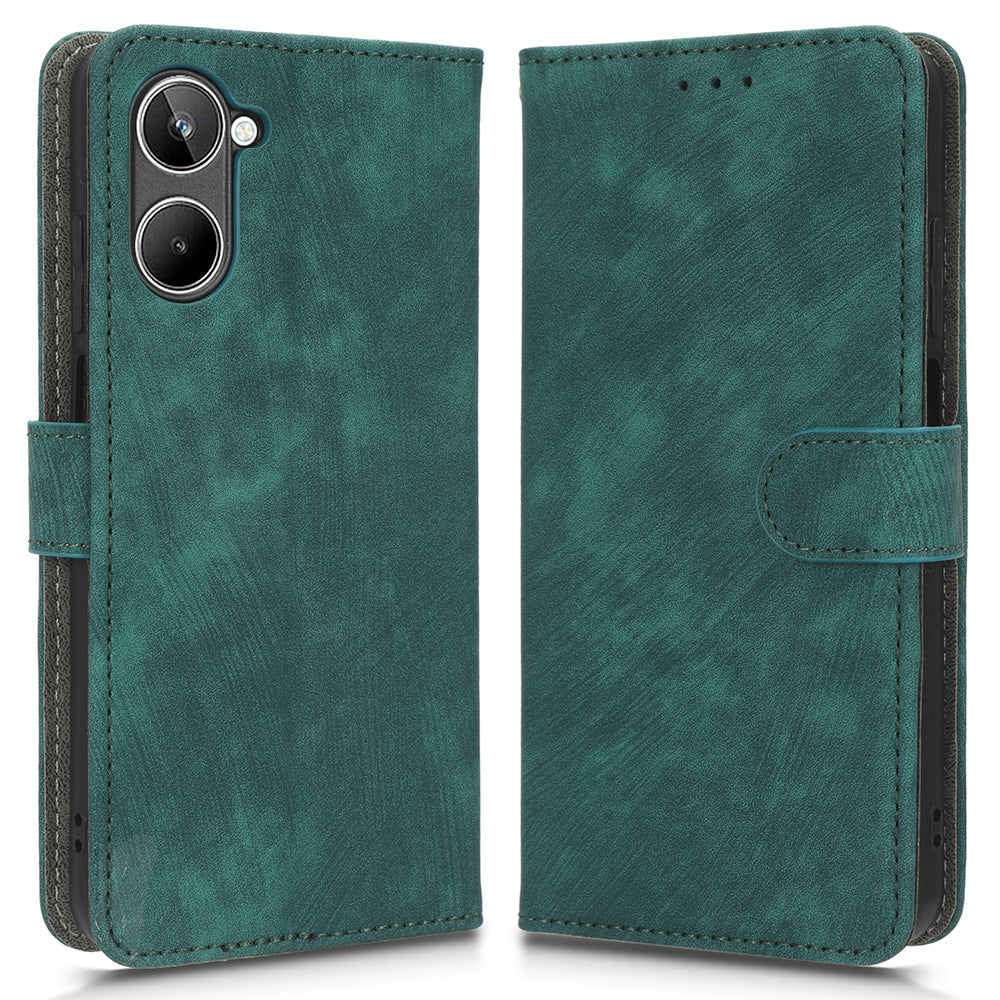 RFID Blocking Anti-scratch Phone Case For Realme 10 4G, Anti-fall Magnetic PU Leather Phone Cover with Wallet Stand