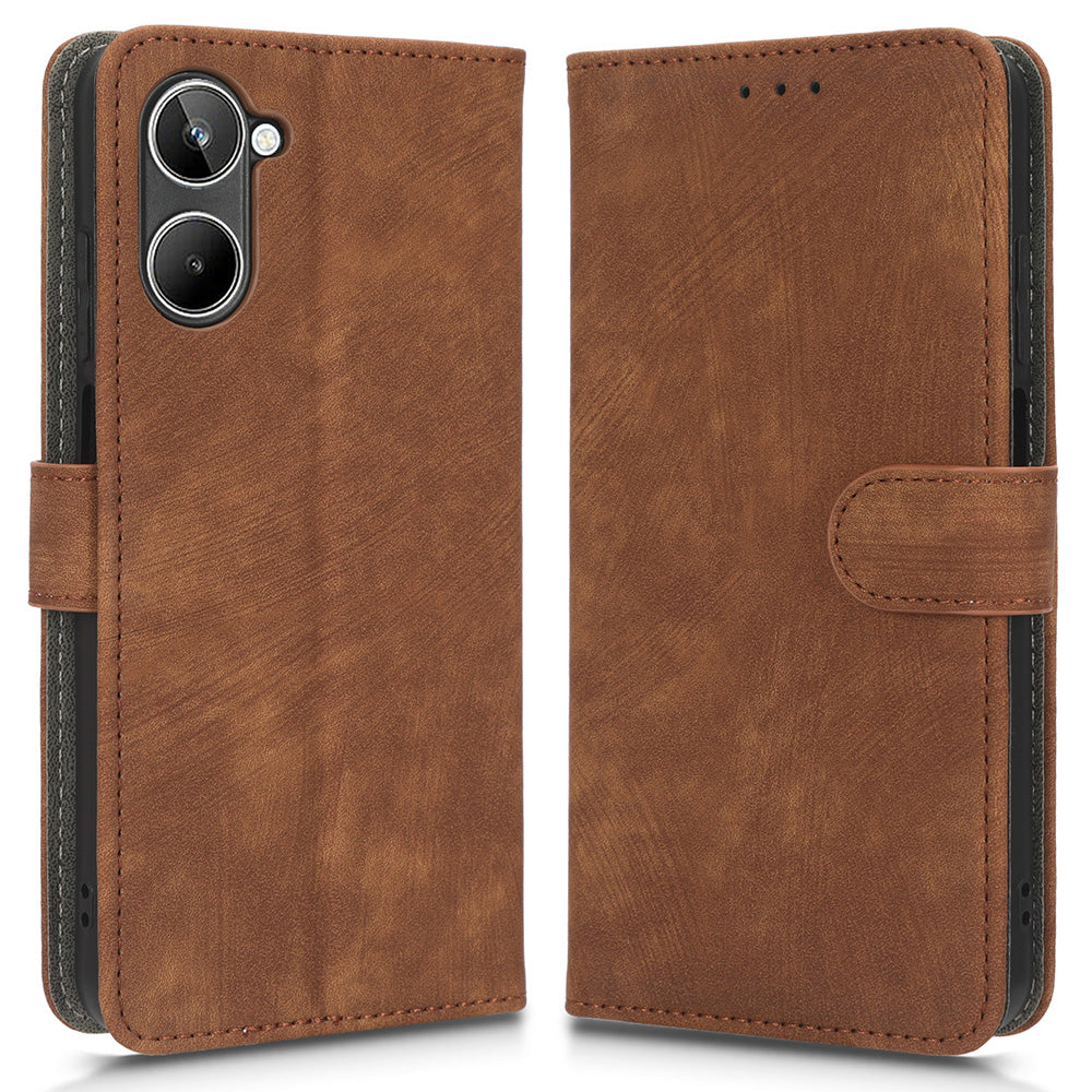 RFID Blocking Anti-scratch Phone Case For Realme 10 4G, Anti-fall Magnetic PU Leather Phone Cover with Wallet Stand