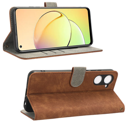 RFID Blocking Anti-scratch Phone Case For Realme 10 4G, Anti-fall Magnetic PU Leather Phone Cover with Wallet Stand