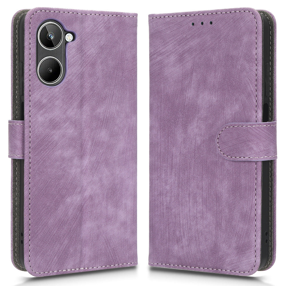 RFID Blocking Anti-scratch Phone Case For Realme 10 4G, Anti-fall Magnetic PU Leather Phone Cover with Wallet Stand