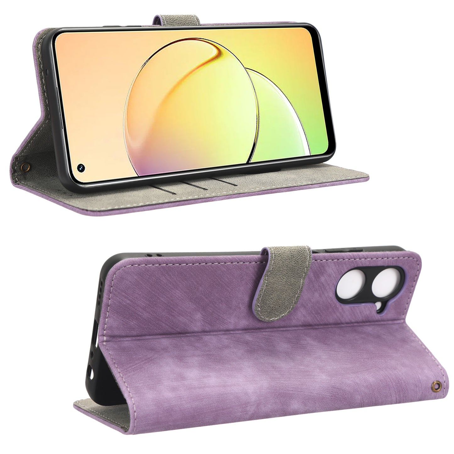 RFID Blocking Anti-scratch Phone Case For Realme 10 4G, Anti-fall Magnetic PU Leather Phone Cover with Wallet Stand
