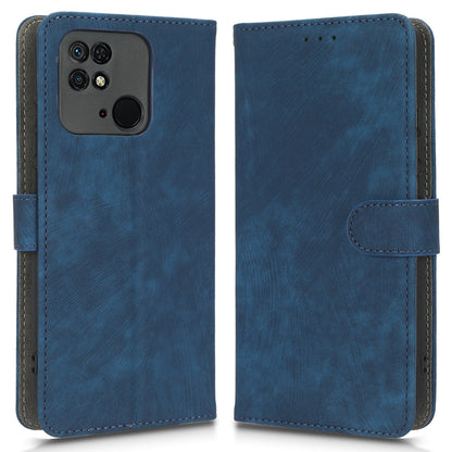 RFID Blocking Magnetic Phone Case For Xiaomi Redmi 10C 4G / Redmi 10 (India) 4G, PU Leather Anti-fall Protective Phone Cover with Wallet Stand