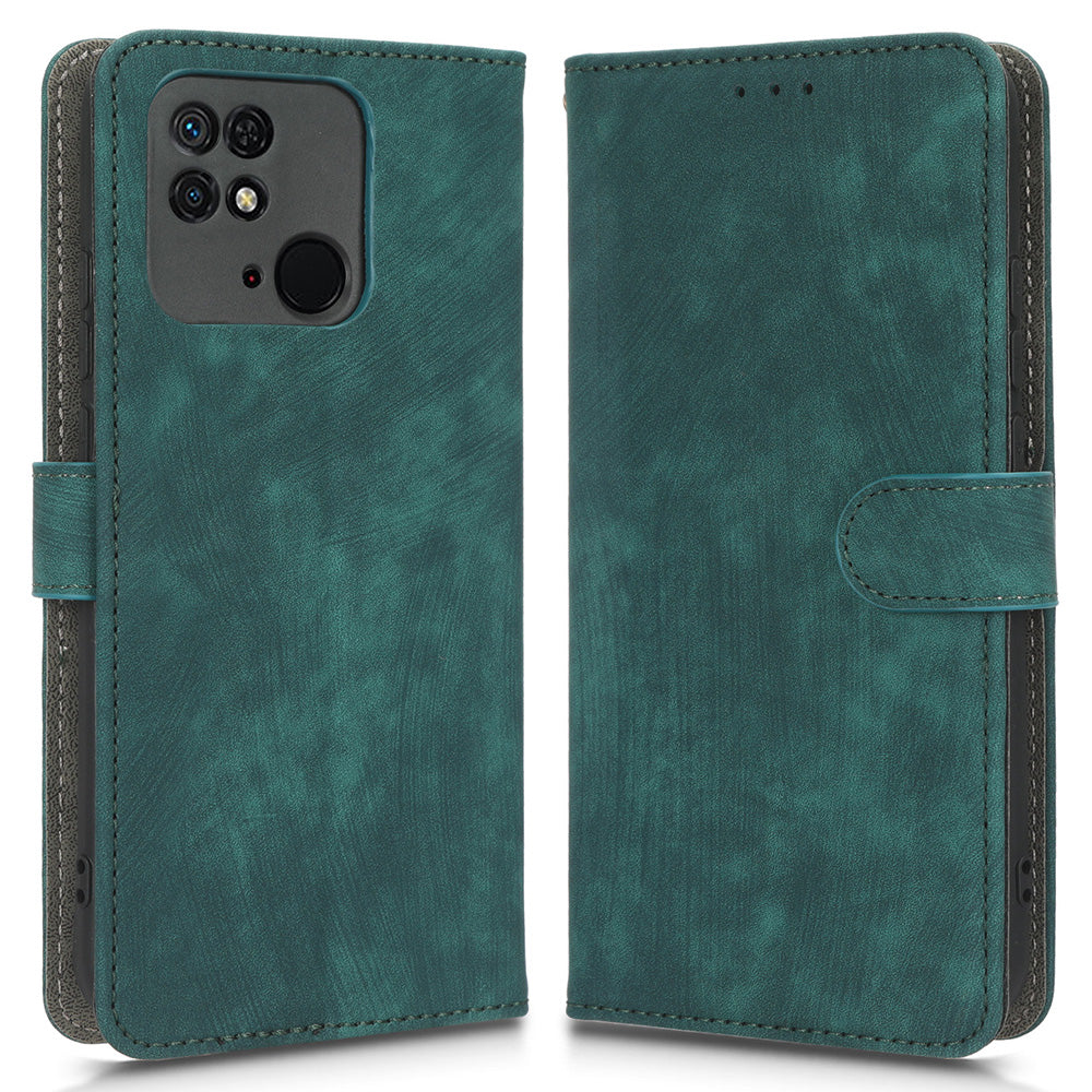 RFID Blocking Magnetic Phone Case For Xiaomi Redmi 10C 4G / Redmi 10 (India) 4G, PU Leather Anti-fall Protective Phone Cover with Wallet Stand