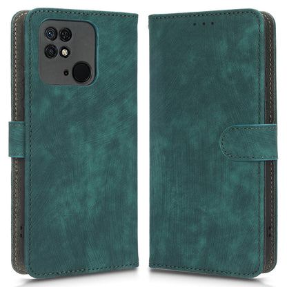 RFID Blocking Magnetic Phone Case For Xiaomi Redmi 10C 4G / Redmi 10 (India) 4G, PU Leather Anti-fall Protective Phone Cover with Wallet Stand