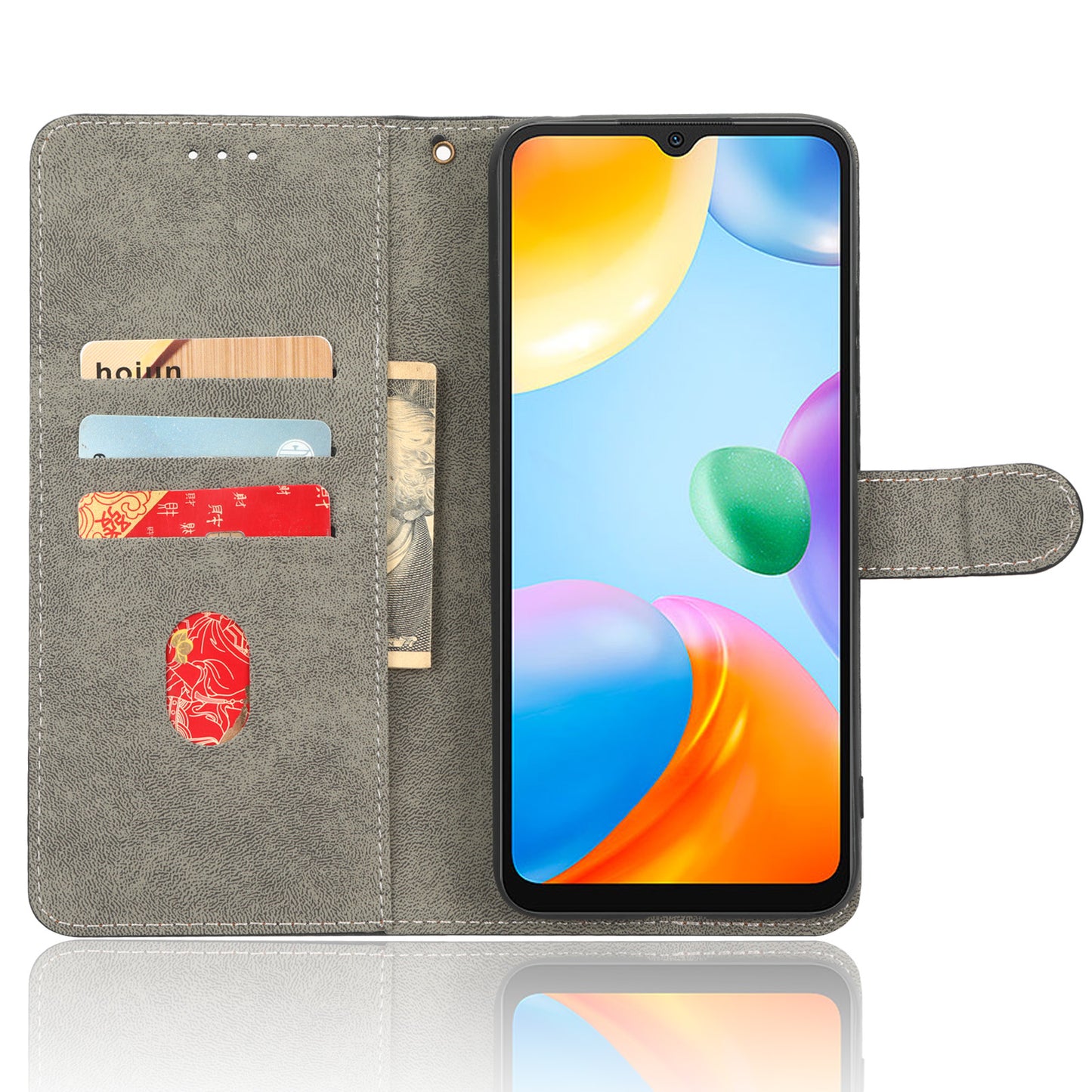 RFID Blocking Magnetic Phone Case For Xiaomi Redmi 10C 4G / Redmi 10 (India) 4G, PU Leather Anti-fall Protective Phone Cover with Wallet Stand