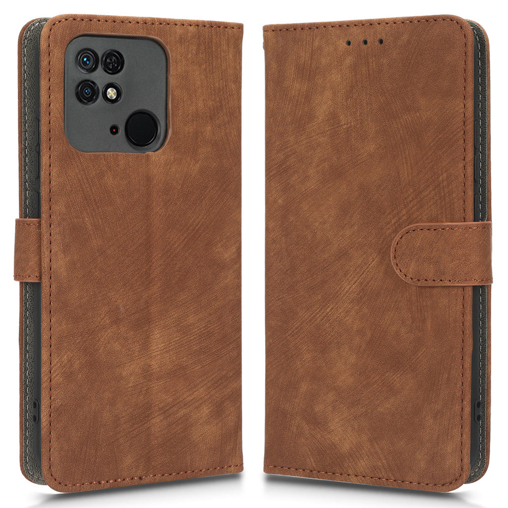 RFID Blocking Magnetic Phone Case For Xiaomi Redmi 10C 4G / Redmi 10 (India) 4G, PU Leather Anti-fall Protective Phone Cover with Wallet Stand