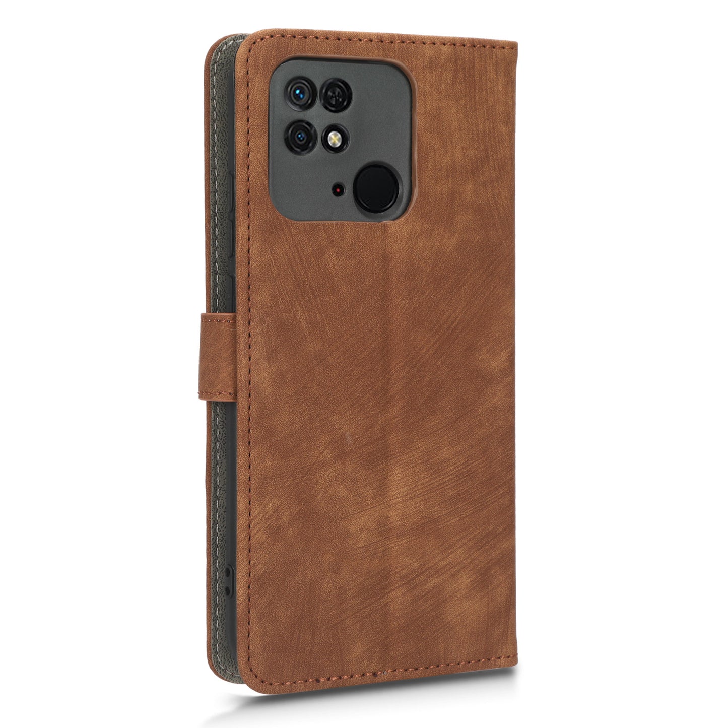RFID Blocking Magnetic Phone Case For Xiaomi Redmi 10C 4G / Redmi 10 (India) 4G, PU Leather Anti-fall Protective Phone Cover with Wallet Stand