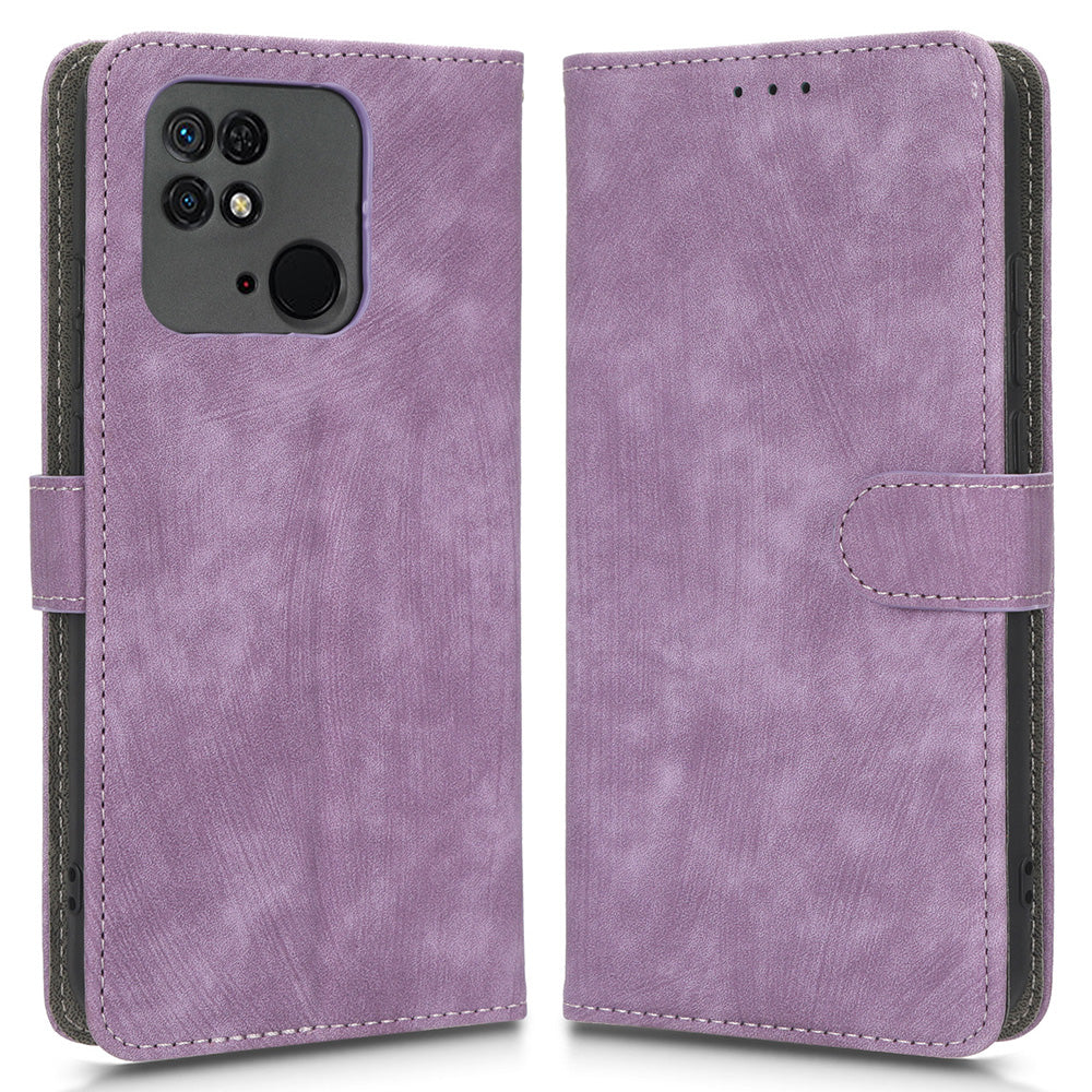 RFID Blocking Magnetic Phone Case For Xiaomi Redmi 10C 4G / Redmi 10 (India) 4G, PU Leather Anti-fall Protective Phone Cover with Wallet Stand