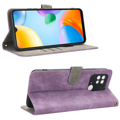RFID Blocking Magnetic Phone Case For Xiaomi Redmi 10C 4G / Redmi 10 (India) 4G, PU Leather Anti-fall Protective Phone Cover with Wallet Stand