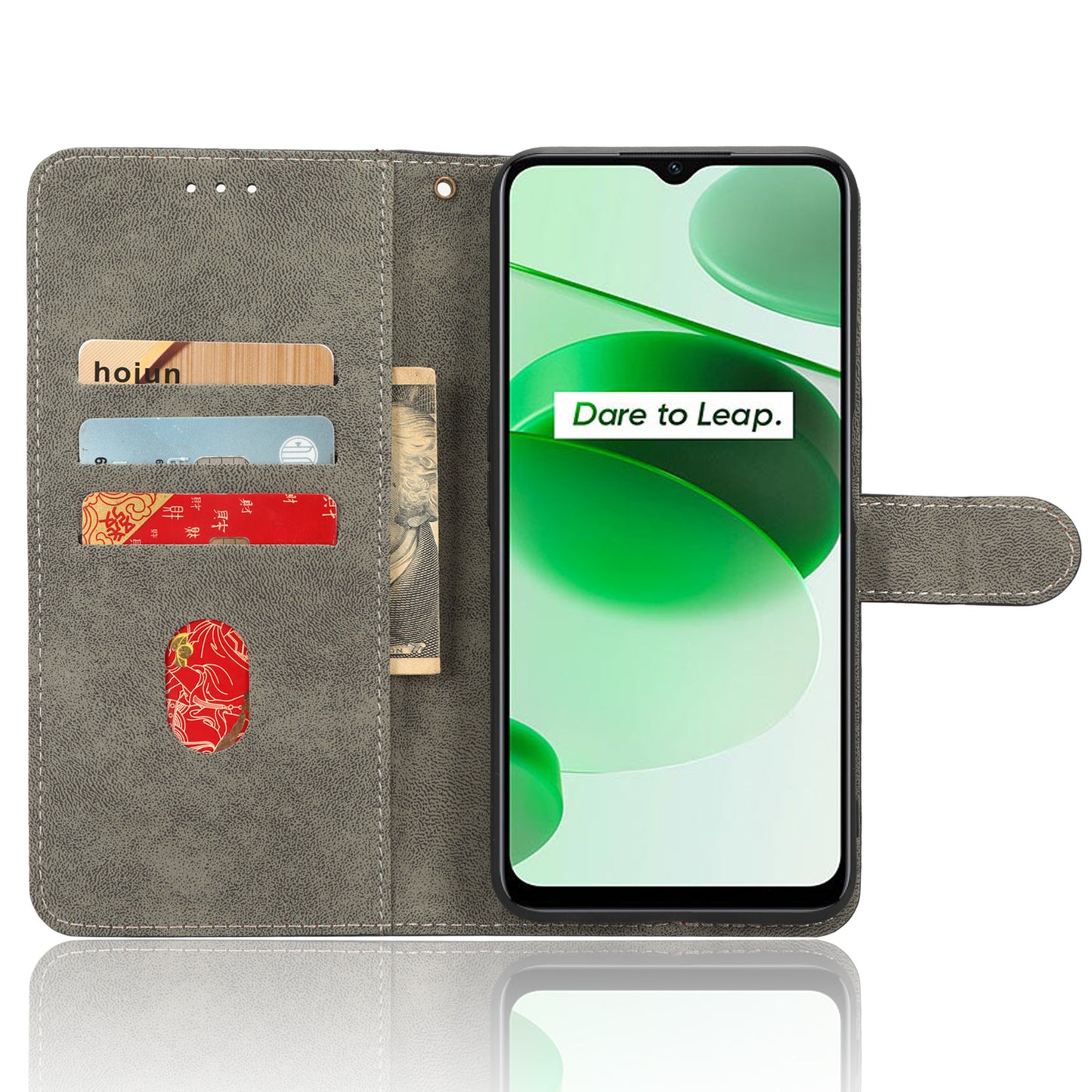For Realme C35 4G / Narzo 50A Prime Magnetic PU Leather Anti-shock Phone Cover RFID Blocking Full Protection Phone Case with Wallet Stand
