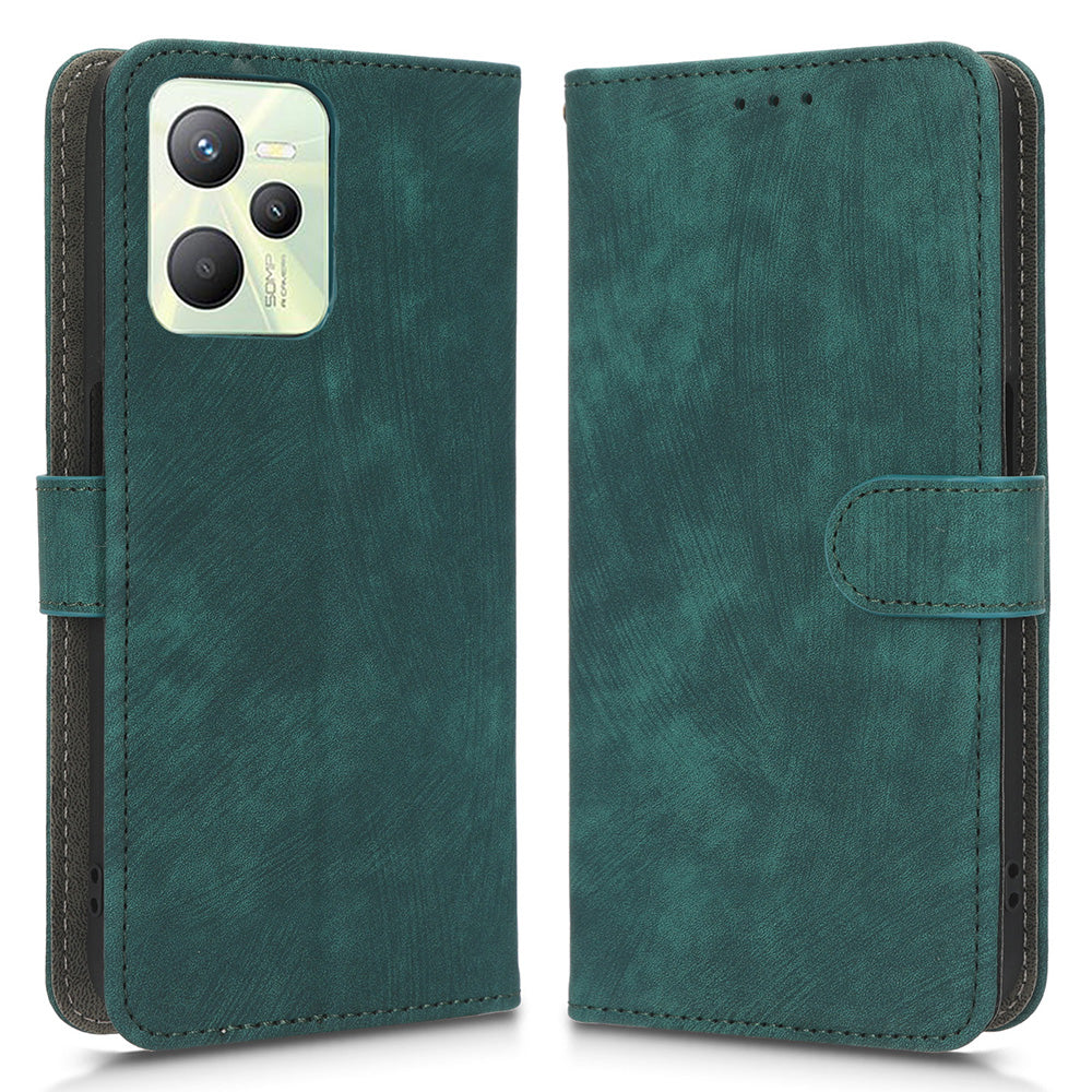 For Realme C35 4G / Narzo 50A Prime Magnetic PU Leather Anti-shock Phone Cover RFID Blocking Full Protection Phone Case with Wallet Stand