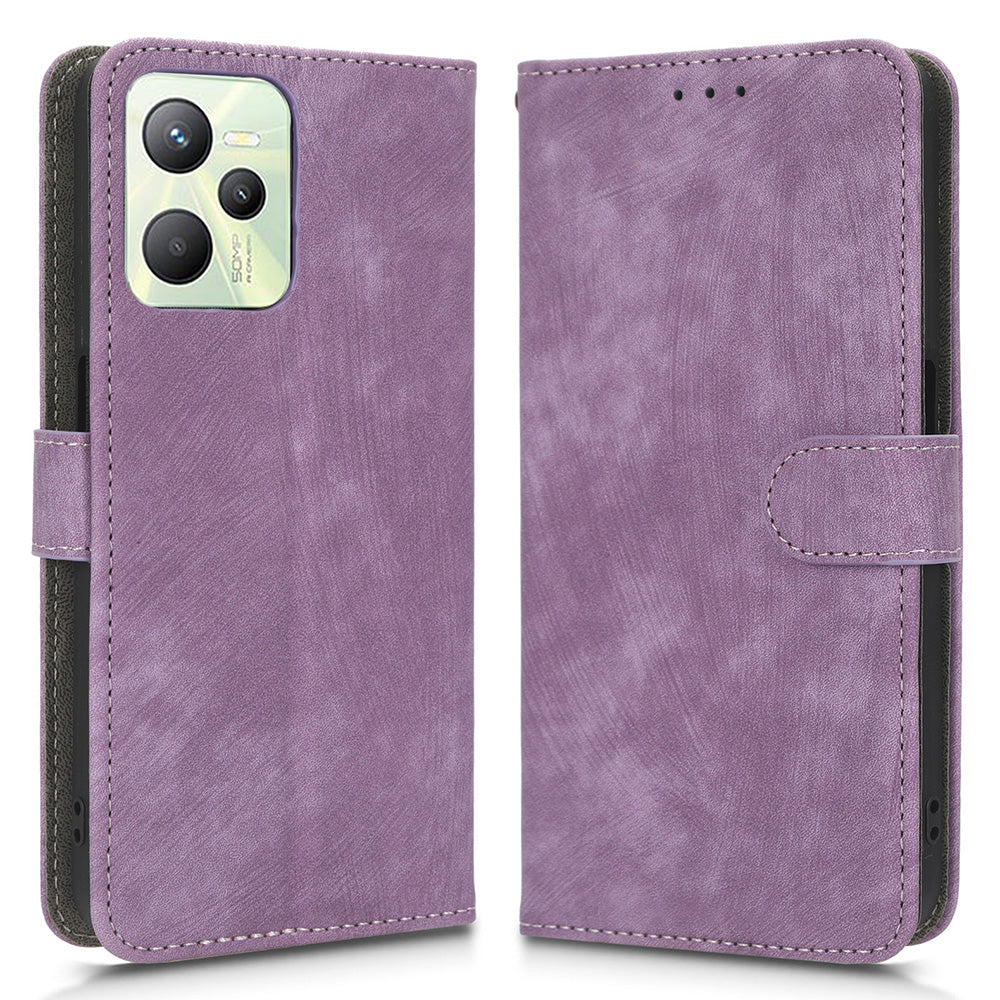 For Realme C35 4G / Narzo 50A Prime Magnetic PU Leather Anti-shock Phone Cover RFID Blocking Full Protection Phone Case with Wallet Stand