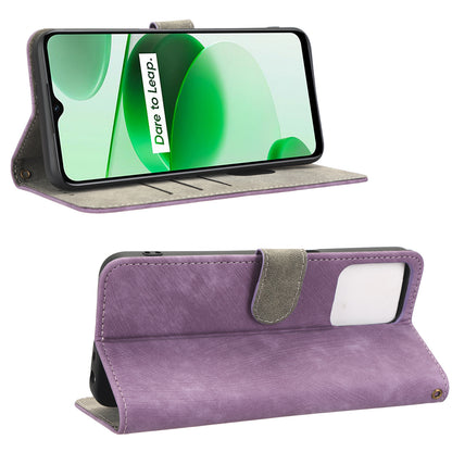For Realme C35 4G / Narzo 50A Prime Magnetic PU Leather Anti-shock Phone Cover RFID Blocking Full Protection Phone Case with Wallet Stand
