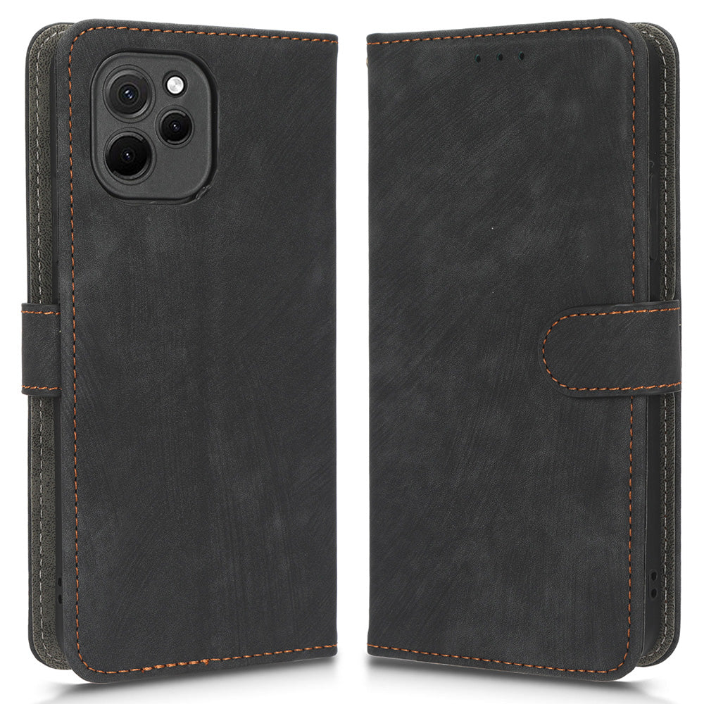 RFID Blocking Magnetic Phone Case For Huawei nova Y61 4G / Enjoy 50z 4G, Anti-scratch PU Leather Phone Wallet  Cover with Stand