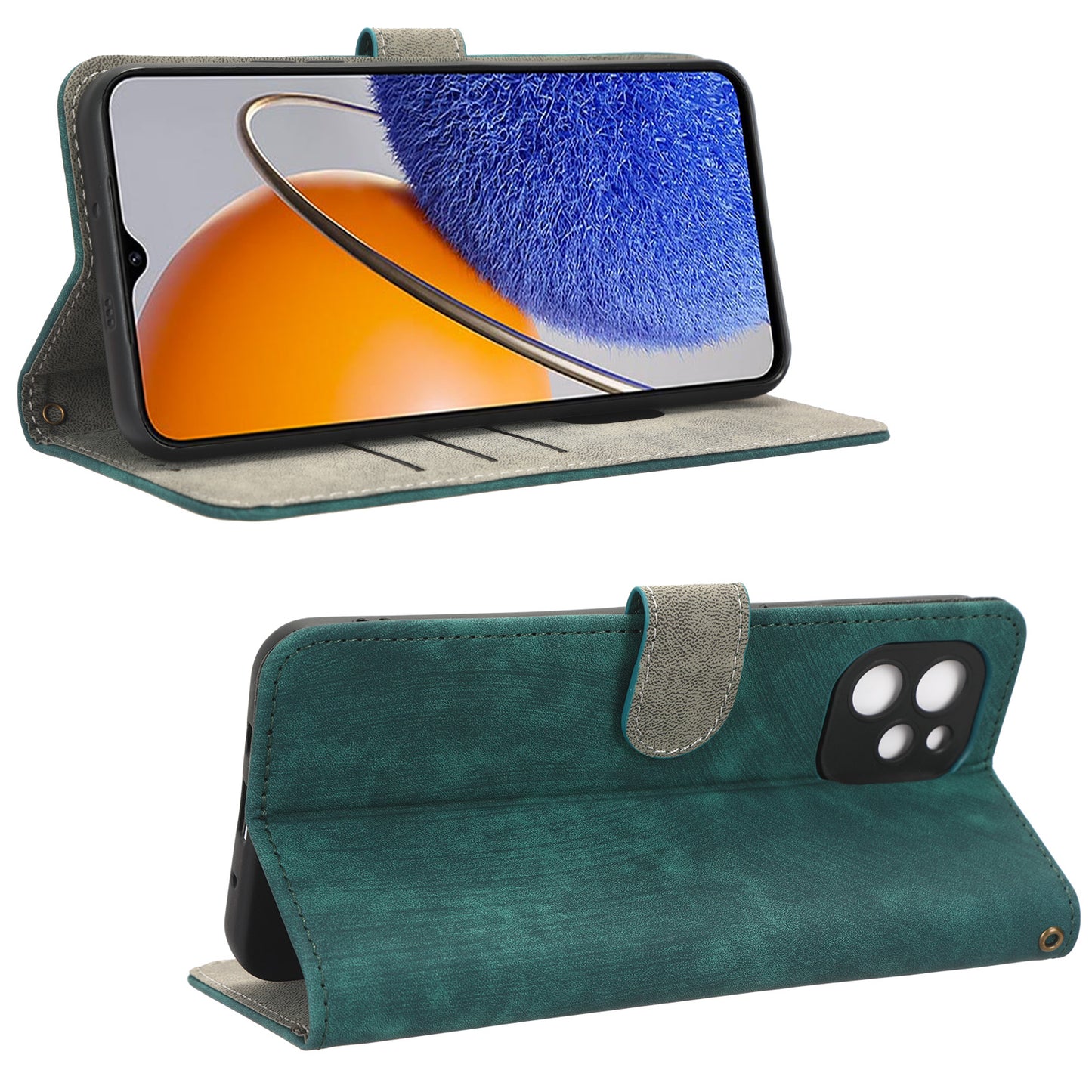RFID Blocking Magnetic Phone Case For Huawei nova Y61 4G / Enjoy 50z 4G, Anti-scratch PU Leather Phone Wallet  Cover with Stand