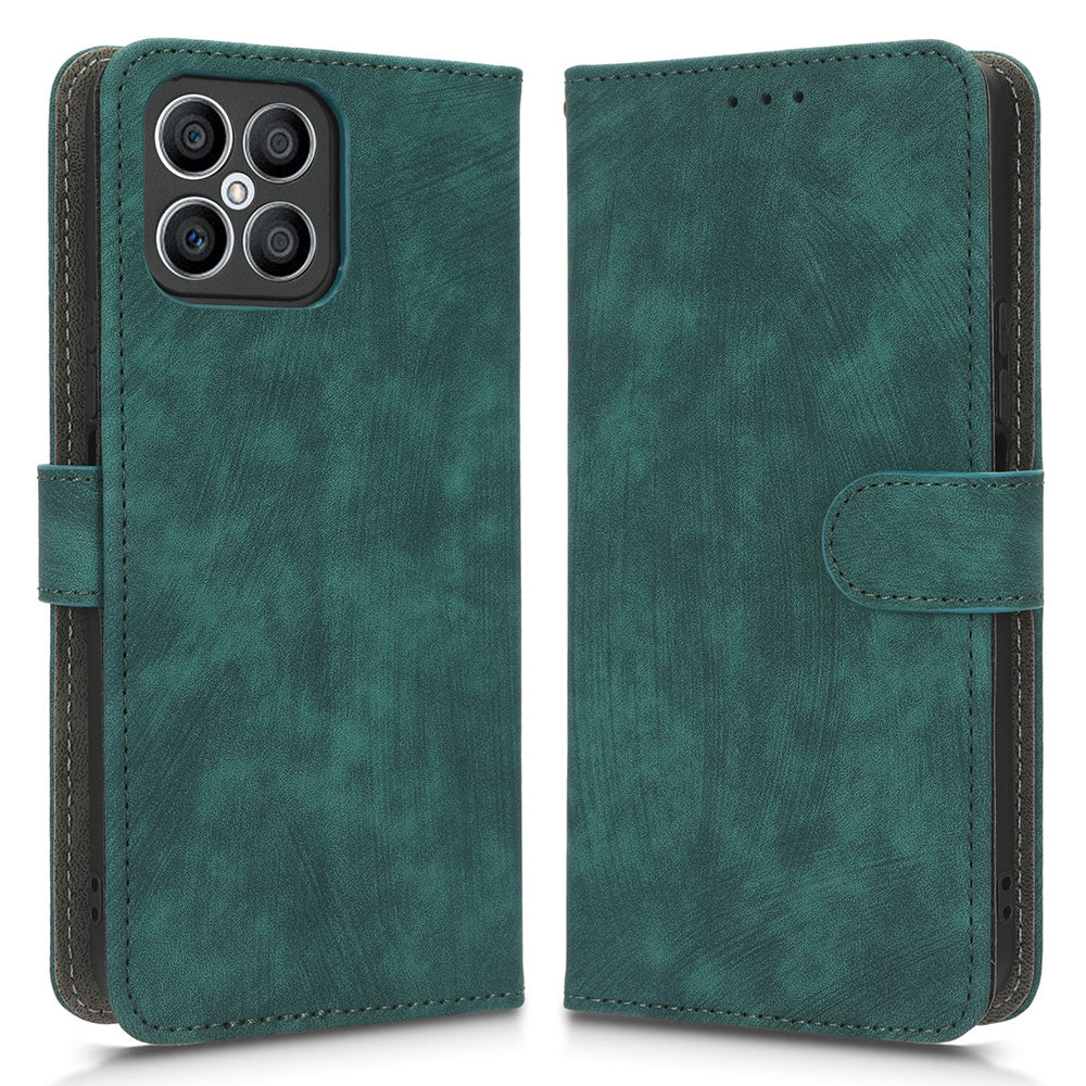 For Honor X8 4G / X30i RFID Blocking Anti-scratch Phone Case Magnetic PU Leather Flip Smartphone Cover with Wallet Stand