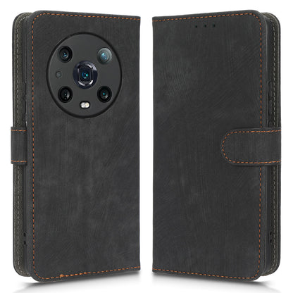 For Honor Magic4 Pro 5G RFID Blocking PU Leather Phone Case Protective Magnetic Mobile Phone Cover with Wallet Stand
