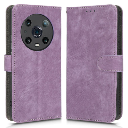 For Honor Magic4 Pro 5G RFID Blocking PU Leather Phone Case Protective Magnetic Mobile Phone Cover with Wallet Stand