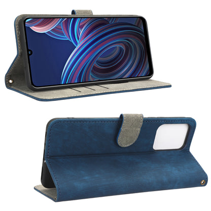 RFID Blocking Phone Case For ZTE Blade A72 5G, Magnetic Clasp Flip Leather Wallet Cover with Stand