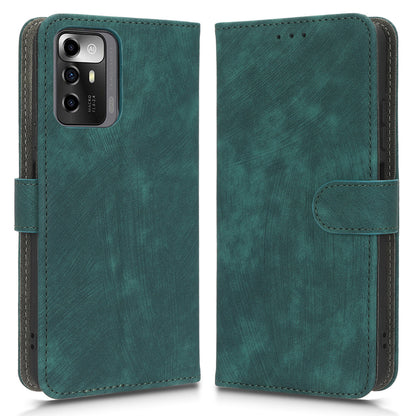RFID Blocking Phone Case For ZTE Blade A72 5G, Magnetic Clasp Flip Leather Wallet Cover with Stand