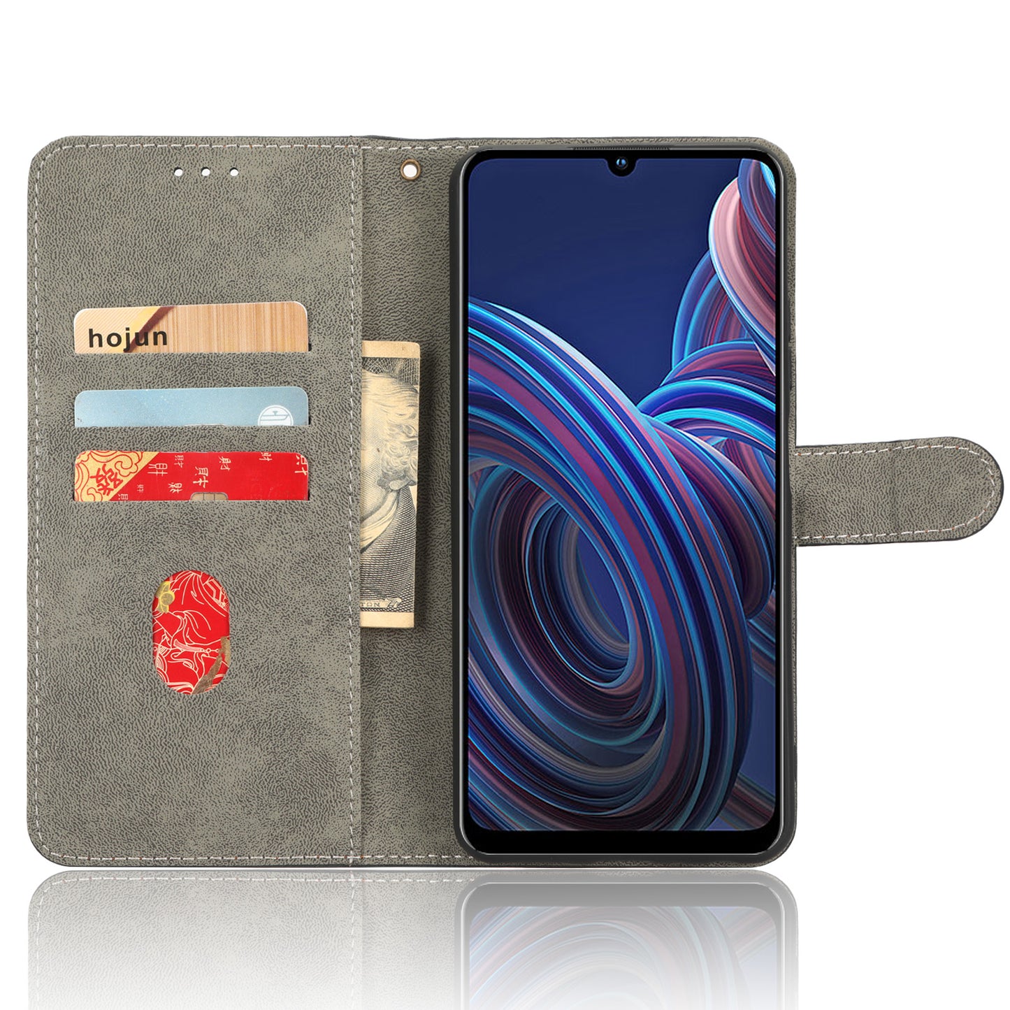 RFID Blocking Phone Case For ZTE Blade A72 5G, Magnetic Clasp Flip Leather Wallet Cover with Stand
