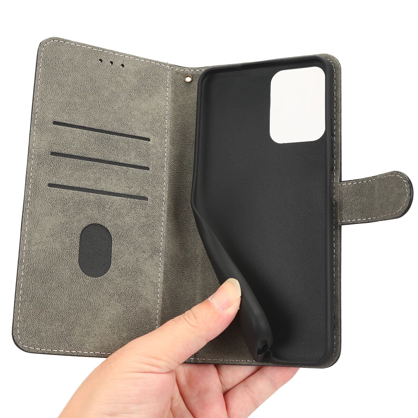 RFID Blocking Phone Case For ZTE Blade A72 5G, Magnetic Clasp Flip Leather Wallet Cover with Stand