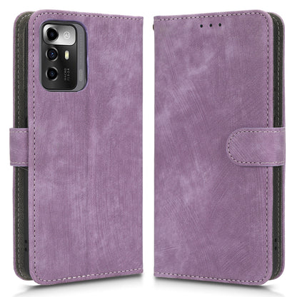 RFID Blocking Phone Case For ZTE Blade A72 5G, Magnetic Clasp Flip Leather Wallet Cover with Stand
