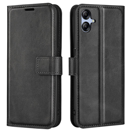 For Samsung Galaxy A04e 4G / F04 4G / M04 4G PU Leather Wallet Flip Protective Phone Case Calf Texture Square Magnetic Clasp Stand Cover