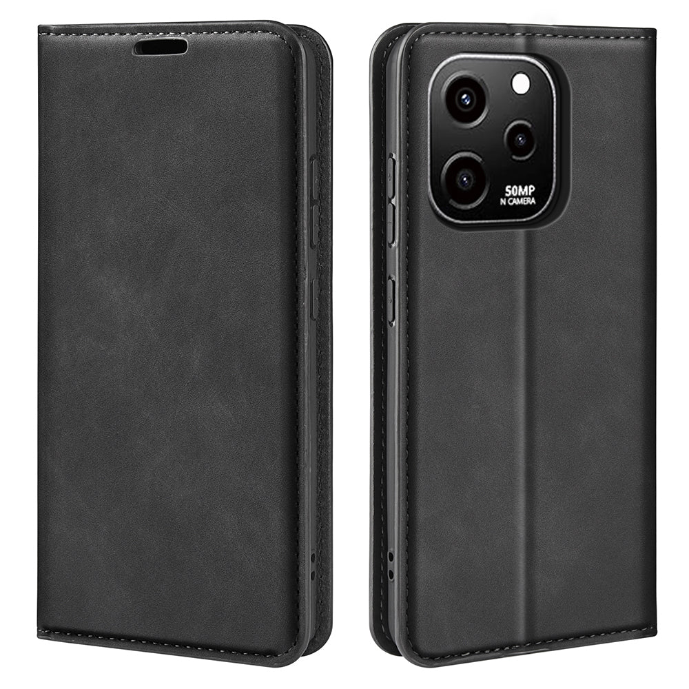 For Huawei nova Y61 4G PU Leather Magnetic Auto Closing Cover Stand Wallet Skin-touch Feeling Shockproof Phone Case